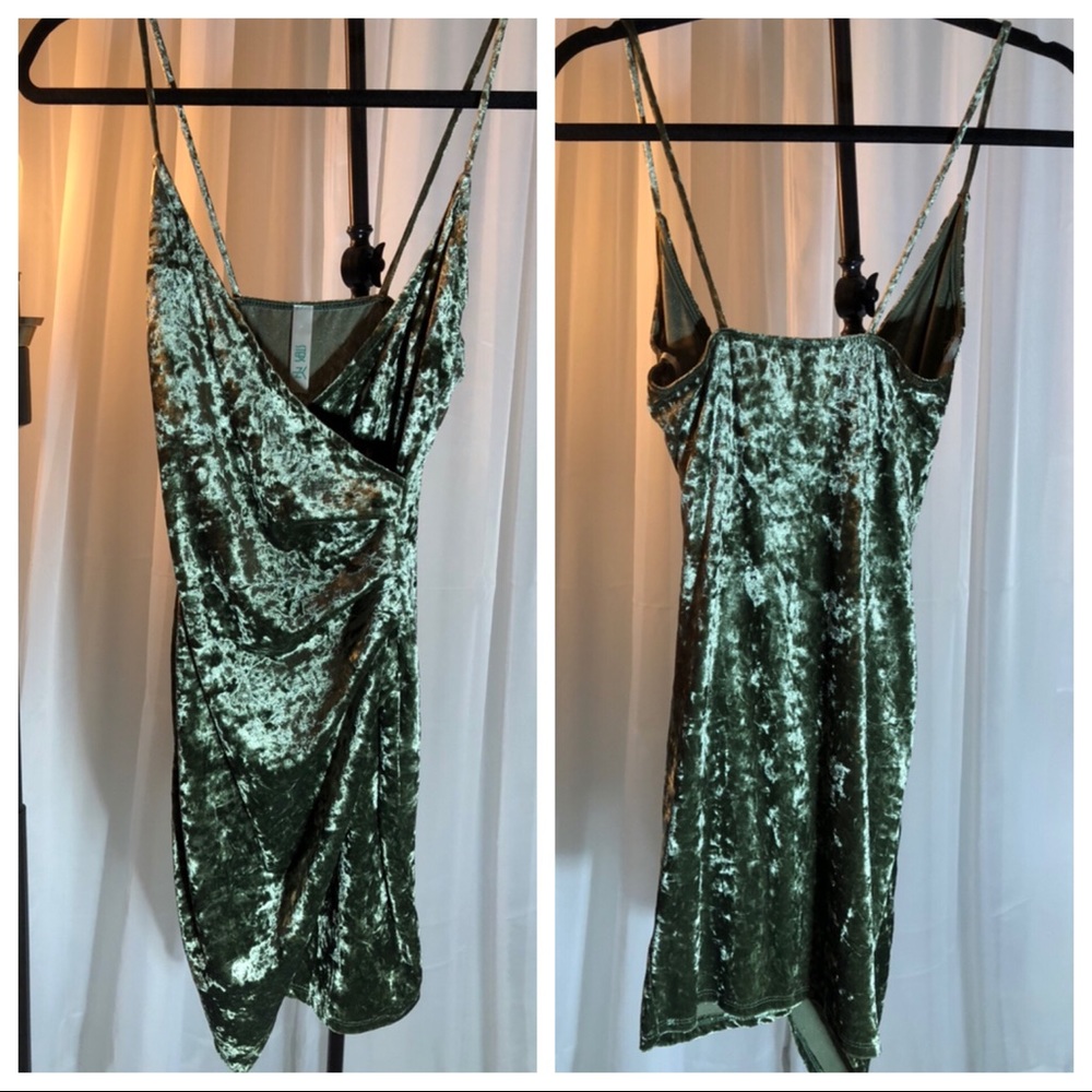 Velvet Green Party/ Going out Dress